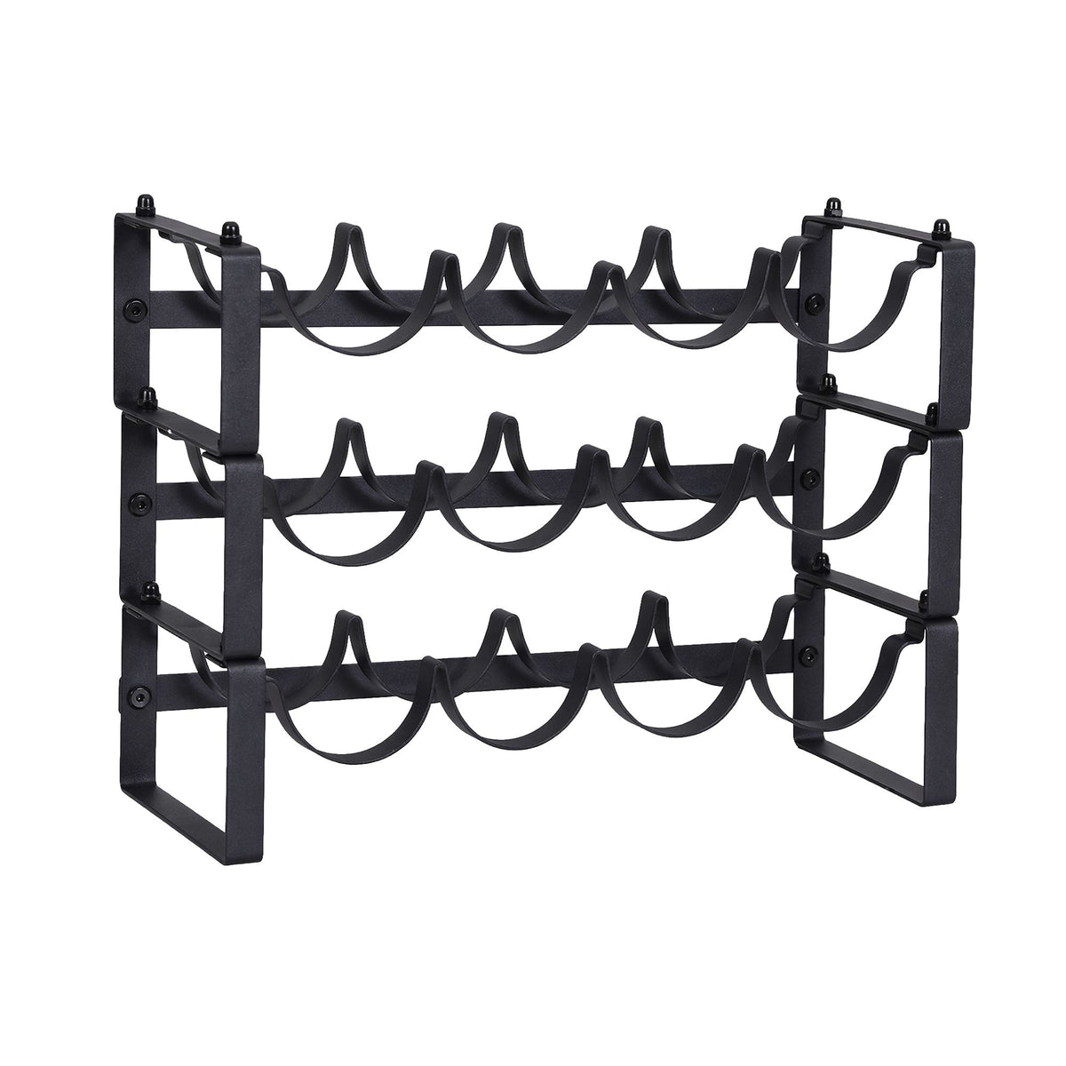 Artiss 3 Tier Stackable Metal Wine Rack, 12 Bottles