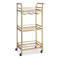 Artiss 3 Tier Mirrored Glass Bar Cart, 43 cm