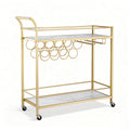 Artiss Marble Effect Bar Cart with Wine Rack, 85 cm