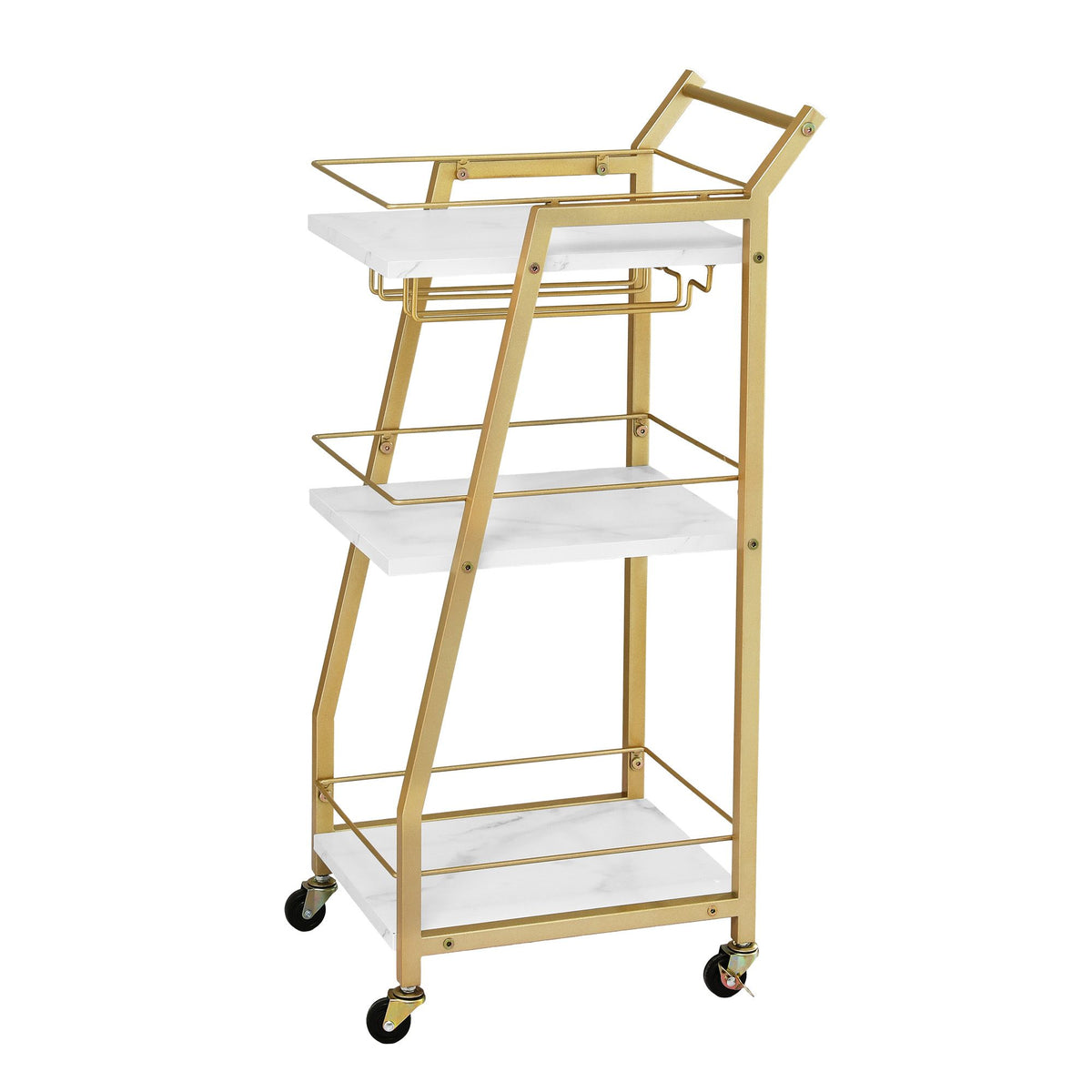 Artiss 3 Tier Marble Effect Bar Cart, 41 cm