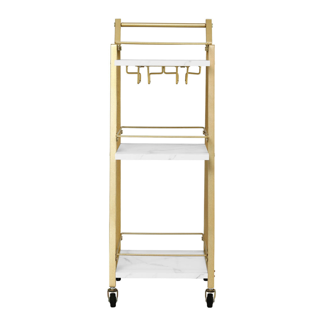 Artiss 3 Tier Marble Effect Bar Cart, 41 cm