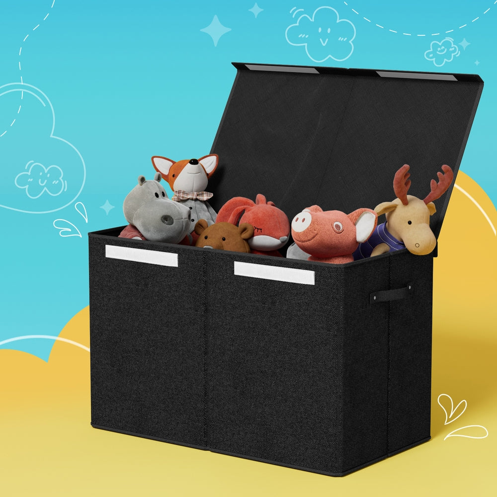 Keezi Collapsible Toy Storage Box with Flip-Top Lid, 83 L