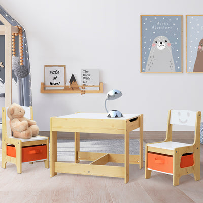 Keezi Kids Table and Chairs Set, Chalkboard, 3 Piece