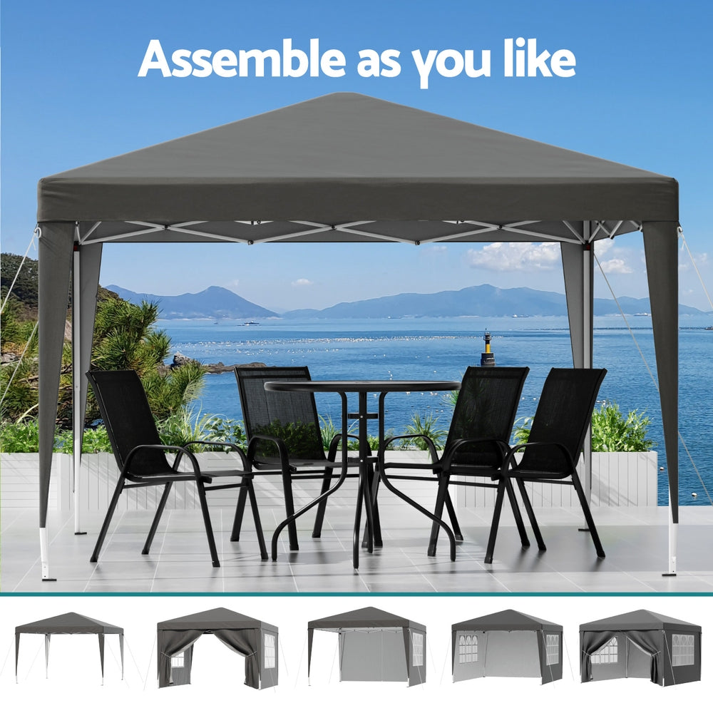 Instahut Gazebo 3x3 Pop Up Marquee Folding Tent Wedding Gazebos Camping Outdoor Shade