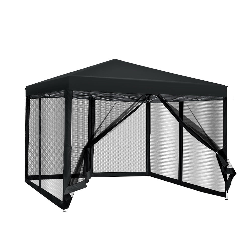 Instahut Gazebo Pop Up Marquee 3x3m Wedding Party Outdoor Camping Tent Canopy Shade Mesh