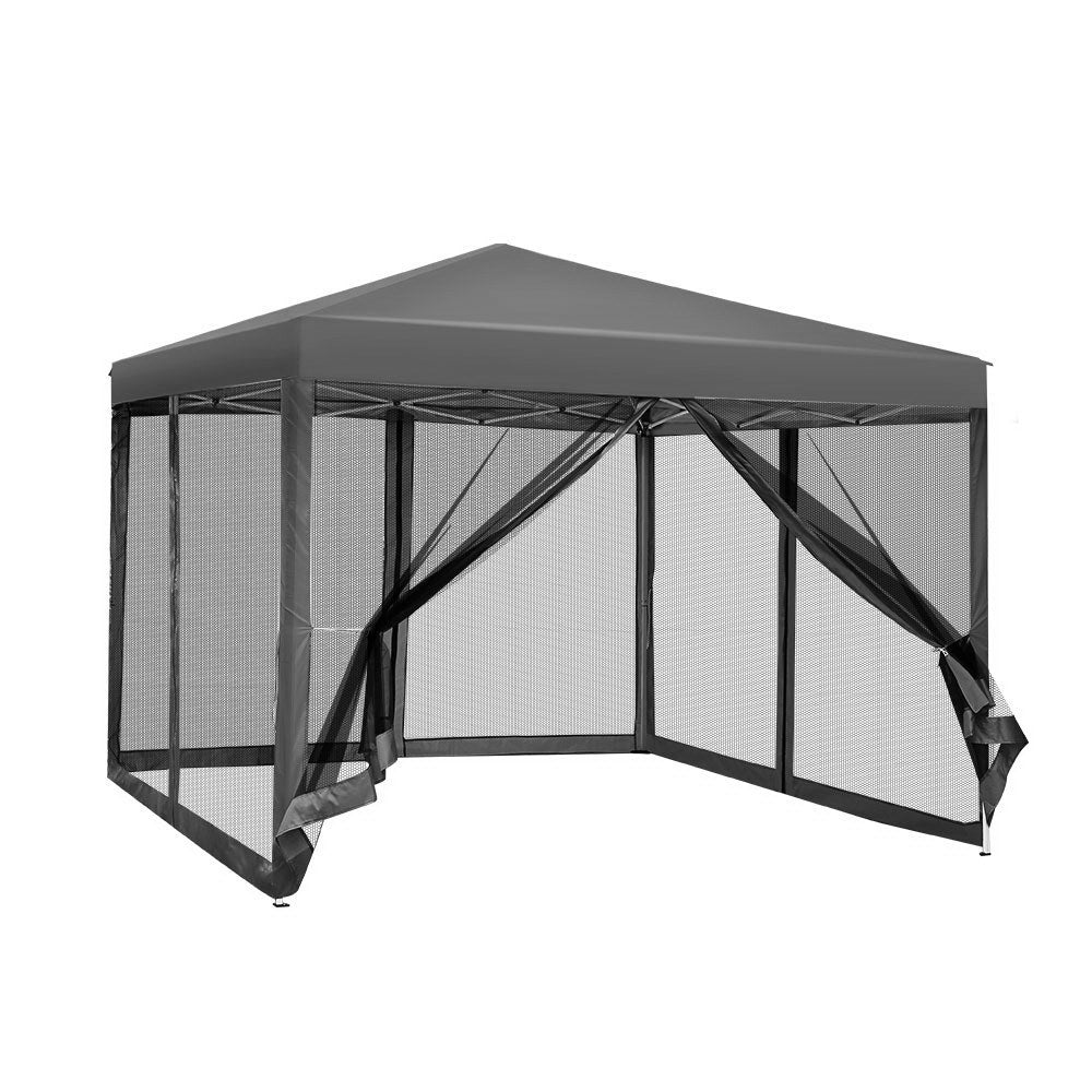Instahut Gazebo Pop Up Marquee 3x3m Wedding Party Outdoor Camping Tent Canopy Shade Mesh