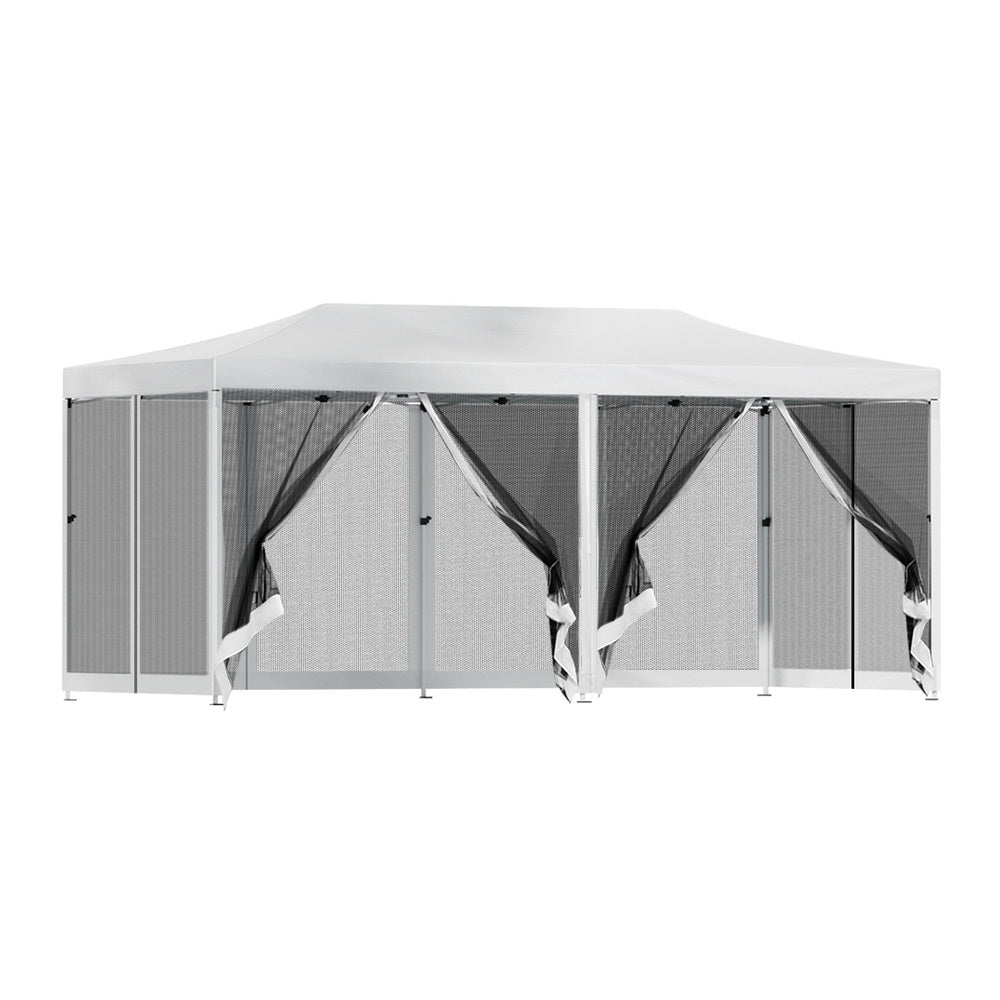 Instahut Gazebo Pop Up Marquee 3x6m Wedding Party Outdoor Camping Tent Canopy Shade Mesh