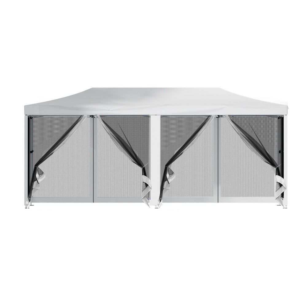 Instahut Gazebo Pop Up Marquee 3x6m Wedding Party Outdoor Camping Tent Canopy Shade Mesh