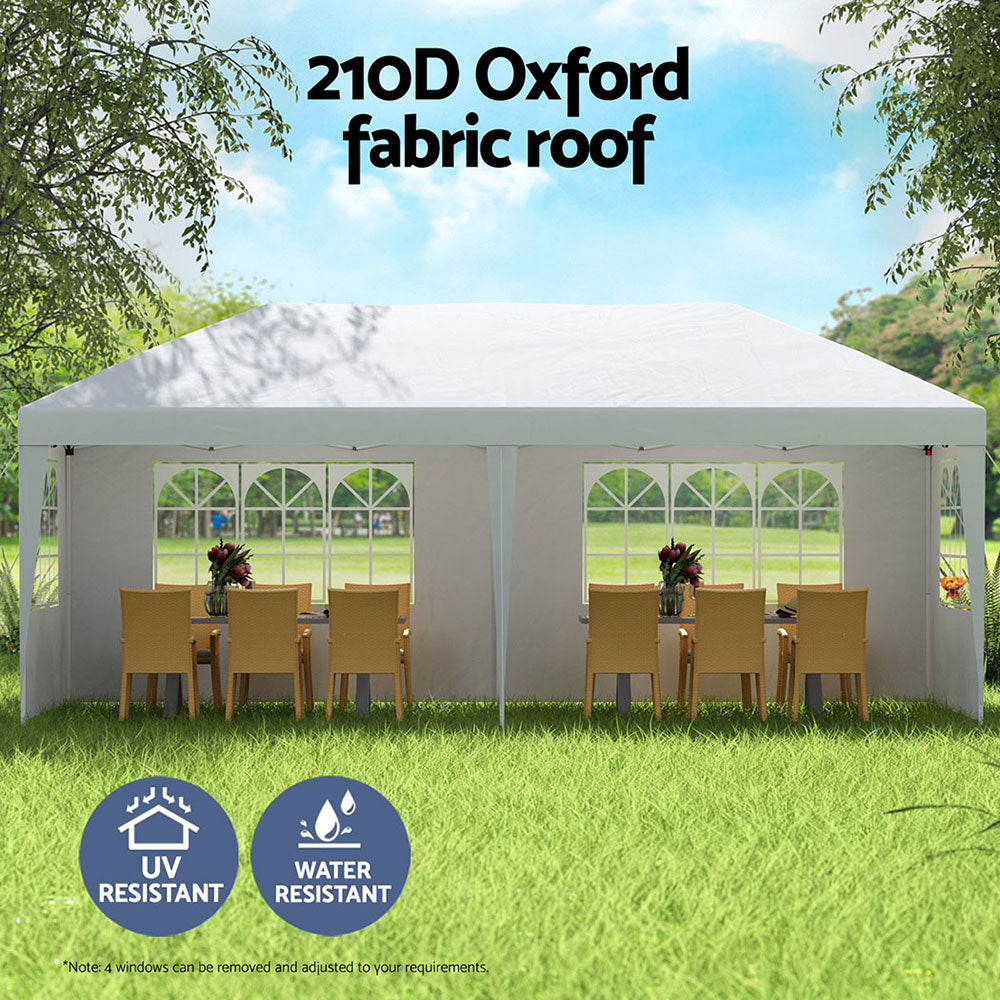 Instahut Gazebo Pop Up Marquee 3x6m Wedding Party Outdoor Camping Tent Canopy Side Wall