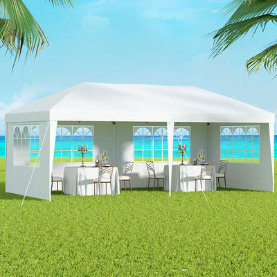 Instahut 3x6m Pop Up Gazebo with Side Walls, White