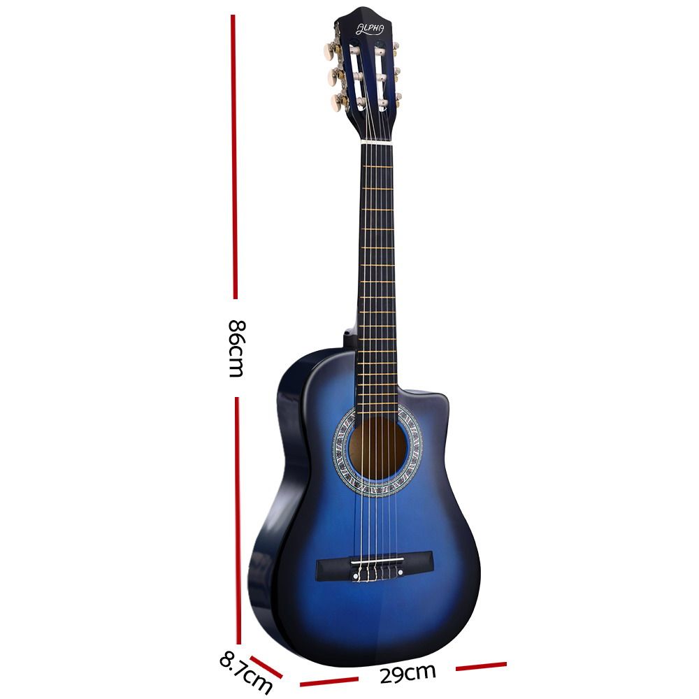 Alpha 34 Inch Classical Guitar with Carry Bag and Picks