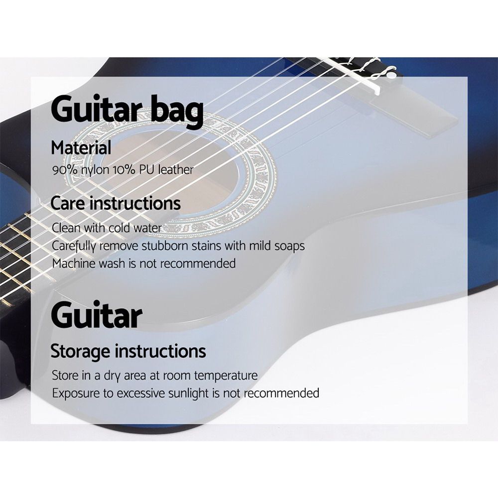 Alpha 34 Inch Classical Guitar with Carry Bag and Picks