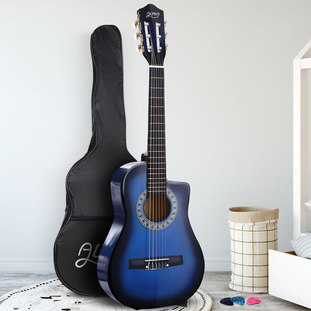 Alpha 34 Inch Classical Guitar with Carry Bag and Picks