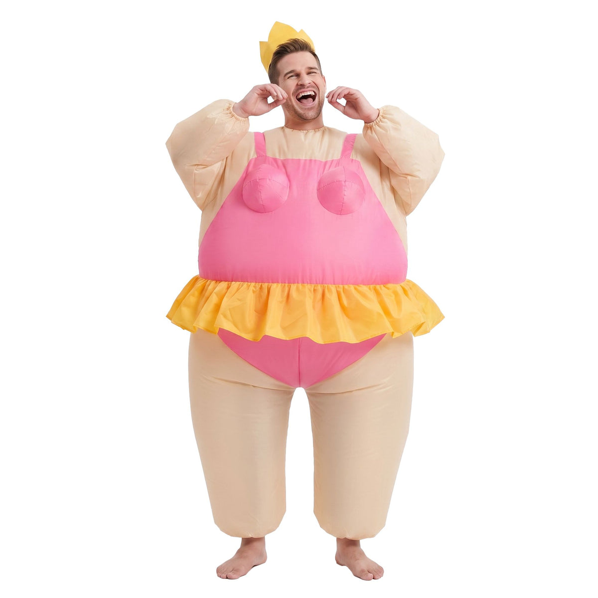 Inflatable Costume Funny Fat Suit Fancy Dress Adult Party Outfit Pink