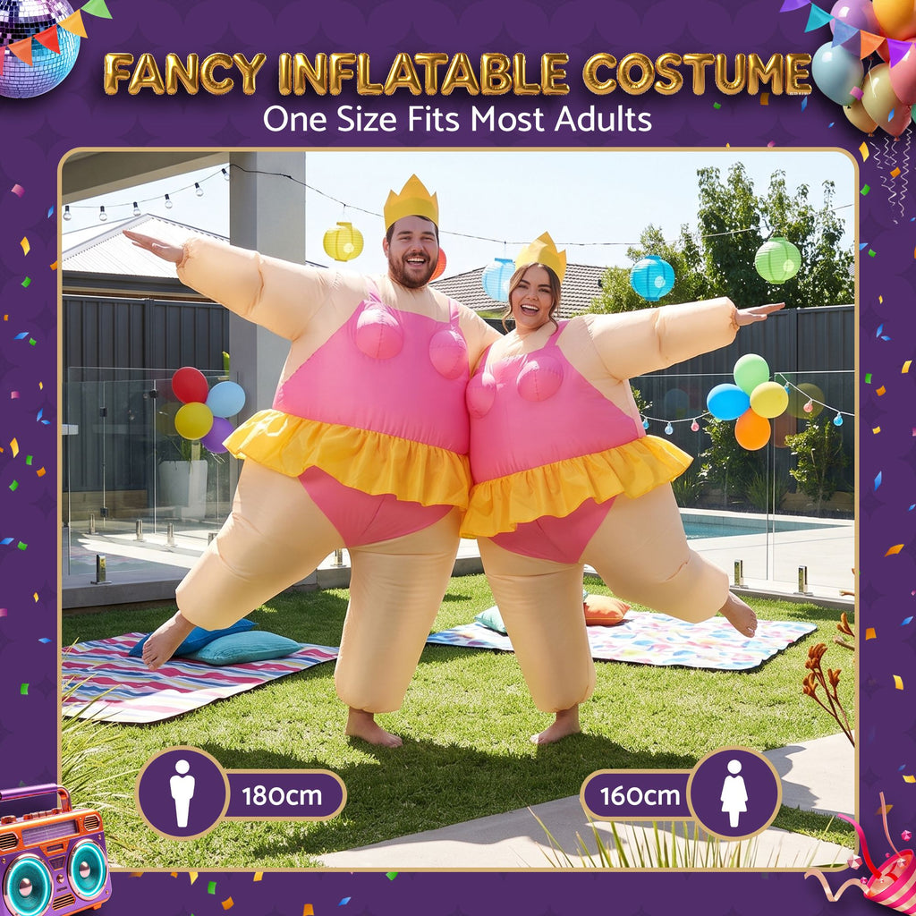Inflatable Costume Funny Fat Suit Fancy Dress Adult Party Outfit Pink