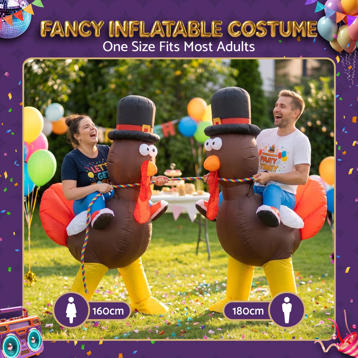Inflatable Costume Ride On Turkey Fancy Dress Funny Party Outfit