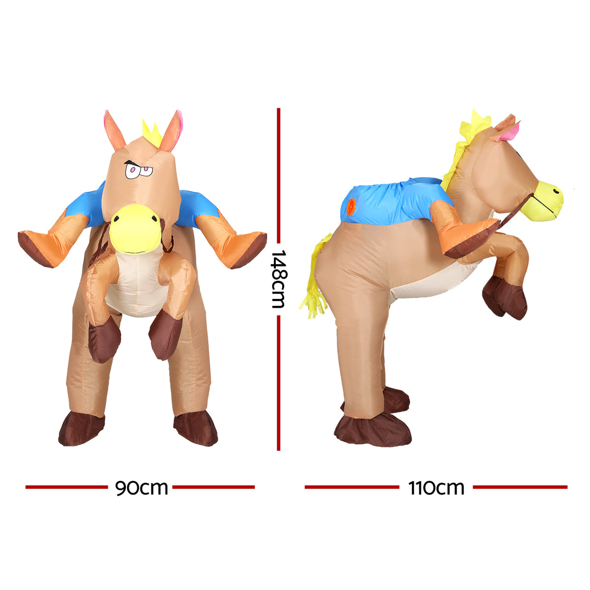 Inflatable Cowboy Costume Adult Suit Blow Up Party Fancy Dress