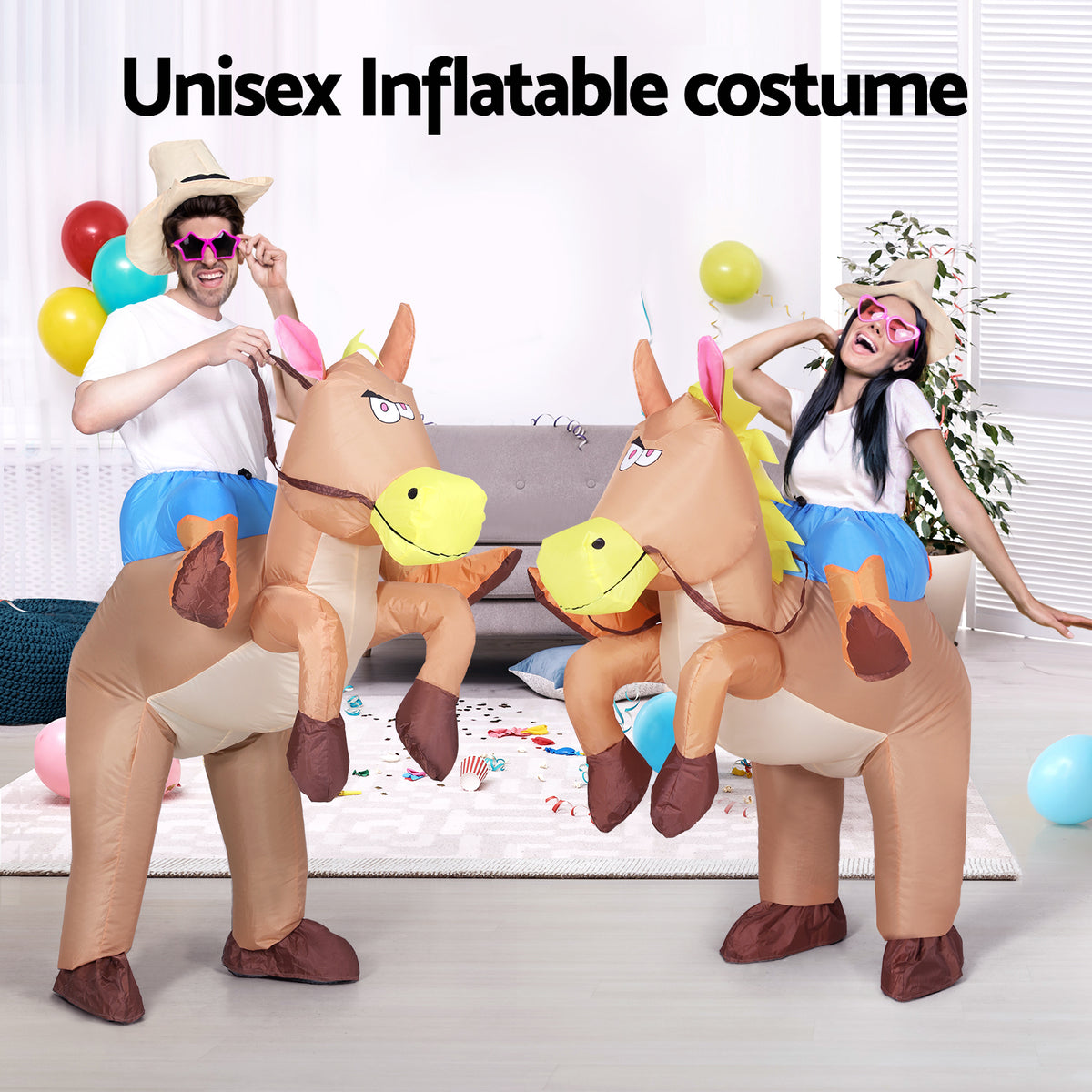Inflatable Cowboy Costume Adult Suit Blow Up Party Fancy Dress