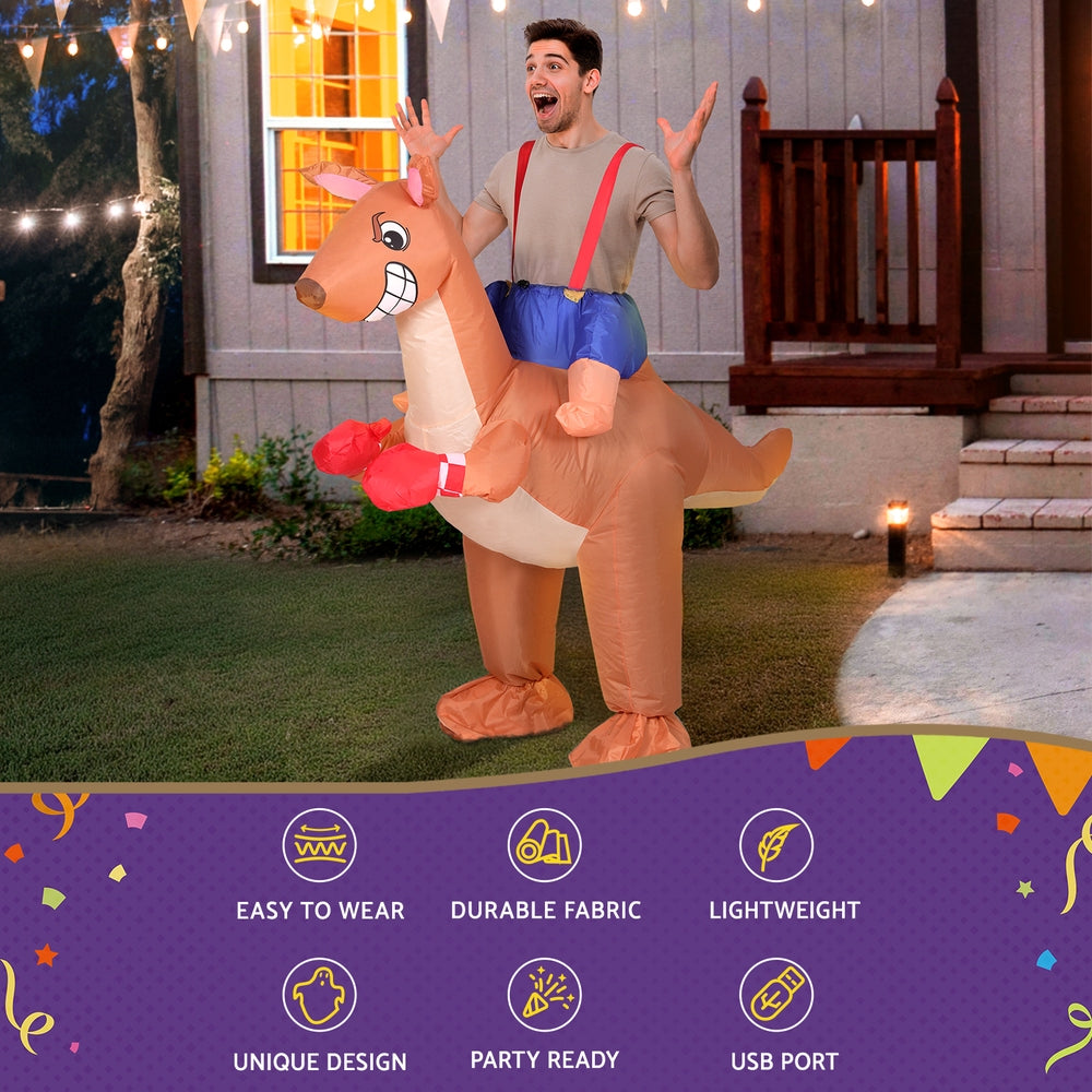 Inflatable Kangaroo Costume Adult Suit Blow Up Party Fancy Dress