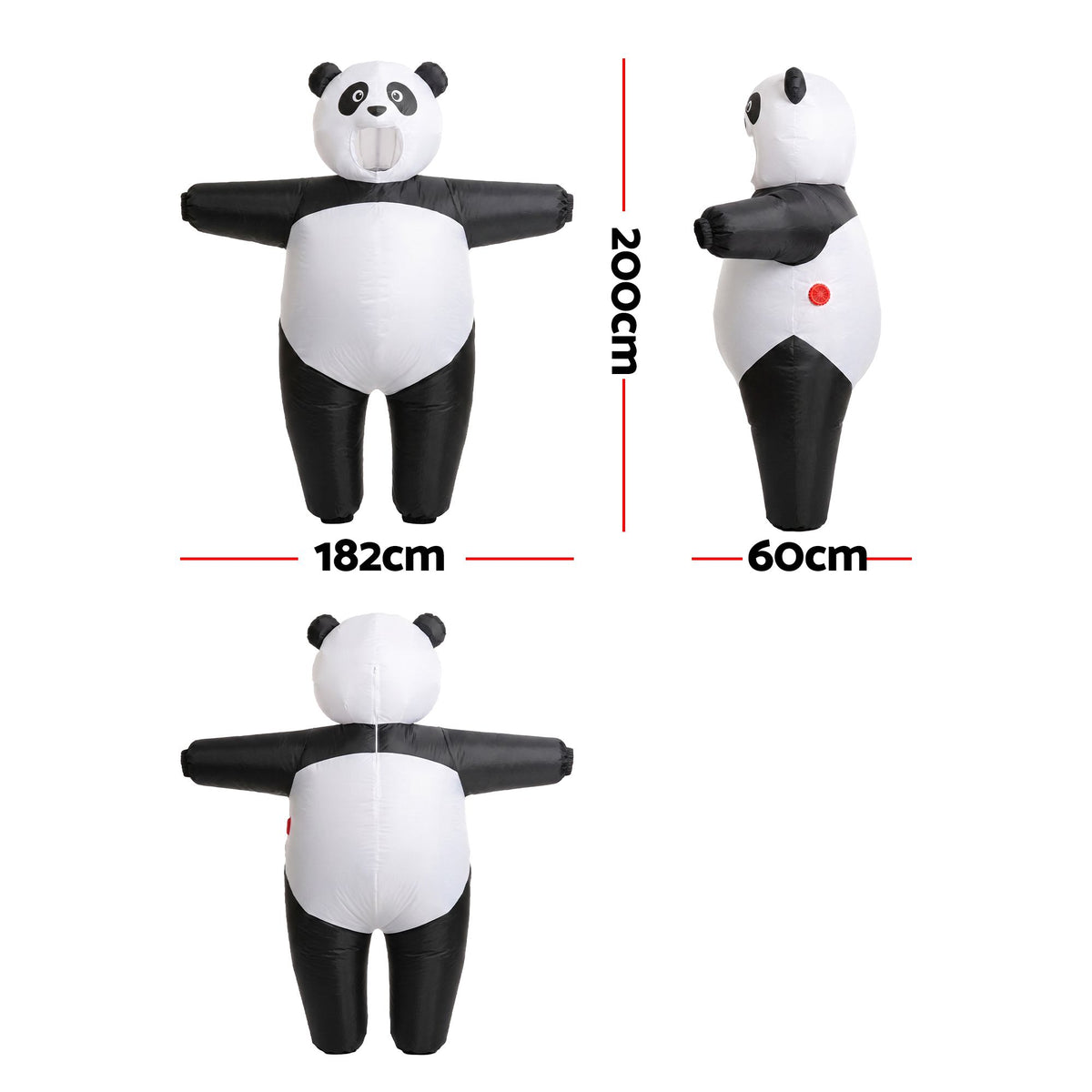 Inflatable Costume Panda Suit Fancy Dress Adult Party Outfit Black