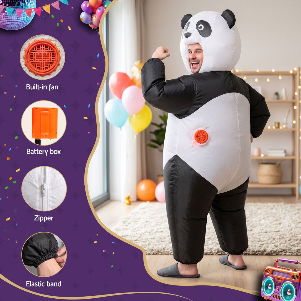 Inflatable Costume Panda Suit Fancy Dress Adult Party Outfit Black