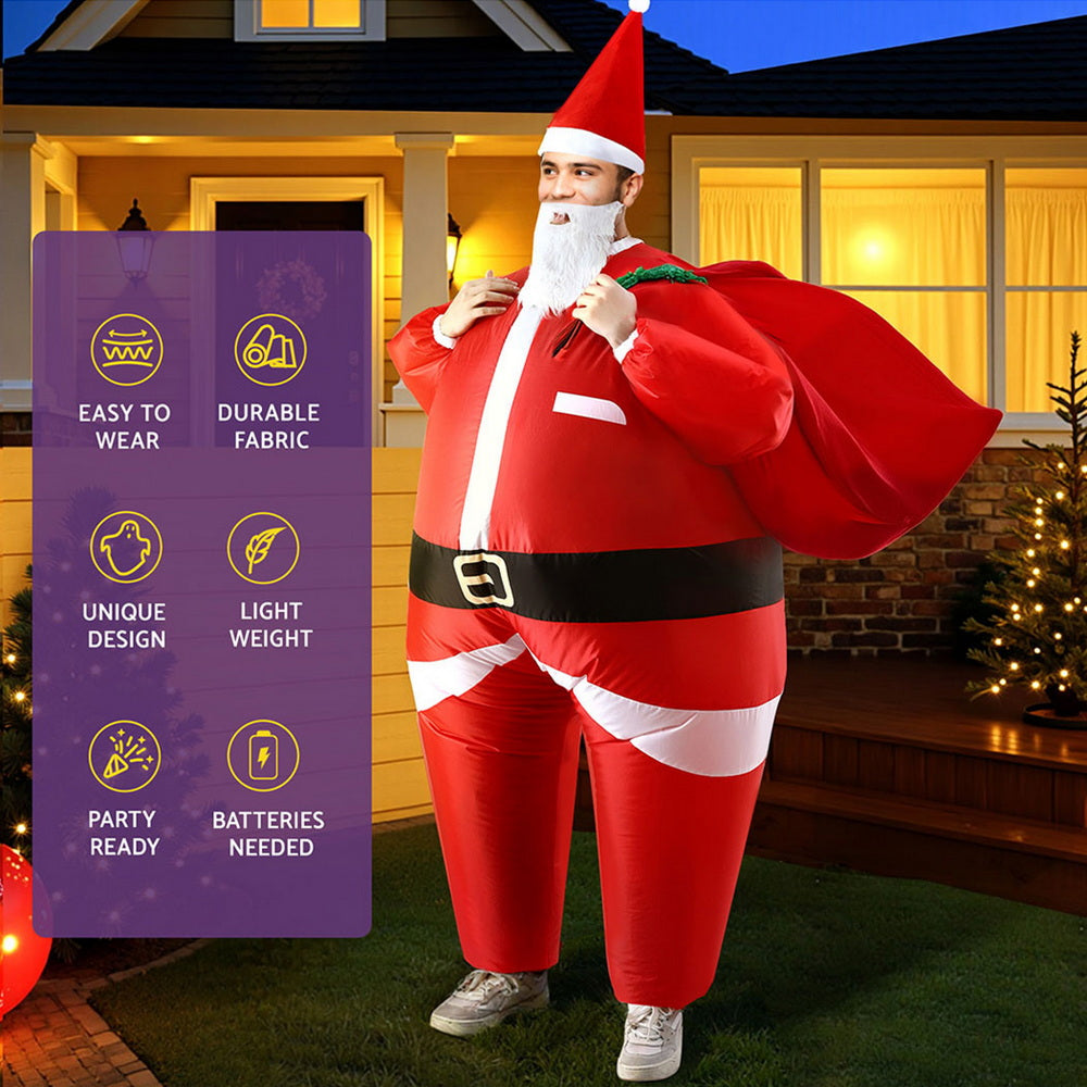 Inflatable Christmas Santa Claus Costume Adult Suit Blow Up
