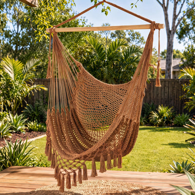 Gardeon Macrame Hammock Chair, Brown