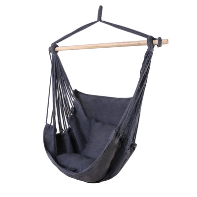 Gardeon Hanging Hammock Chair with Cushions, Grey