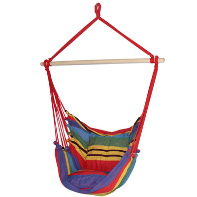 Gardeon Hanging Hammock Chair with Cushions, Rainbow