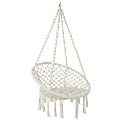 Gardeon Macrame Hammock Chair, Cream