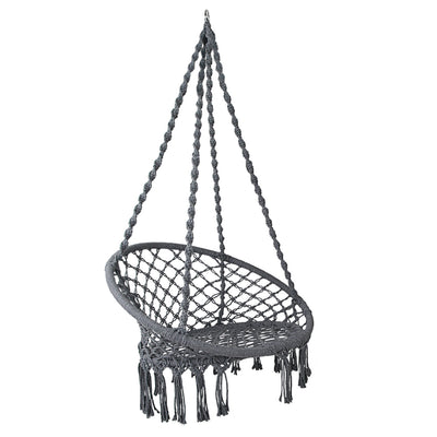 Gardeon Macrame Hammock Chair, Grey