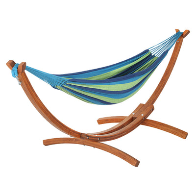Gardeon Timber Hammock Bed, 2 Person, Sky Blue