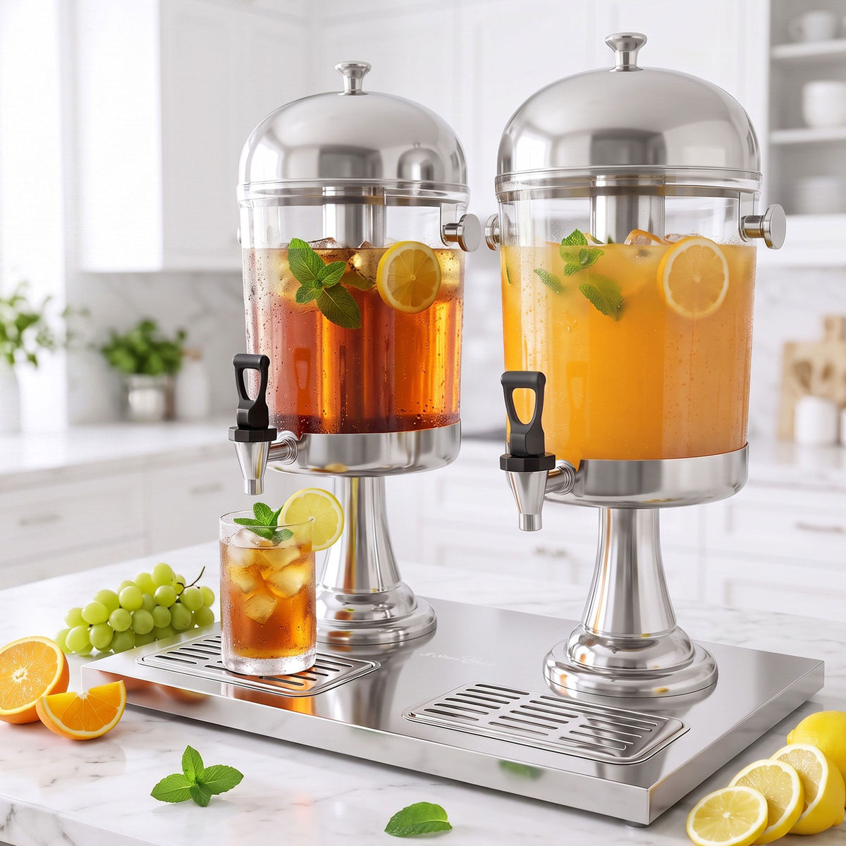 5-Star Chef 16L Dual Tank Juice Dispenser Drink Beverage Server Ice
