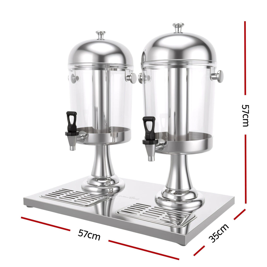 5-Star Chef 16L Dual Tank Juice Dispenser Drink Beverage Server Ice