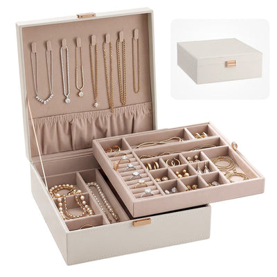 Embellir 2 Layer Leather Jewellery Box, White