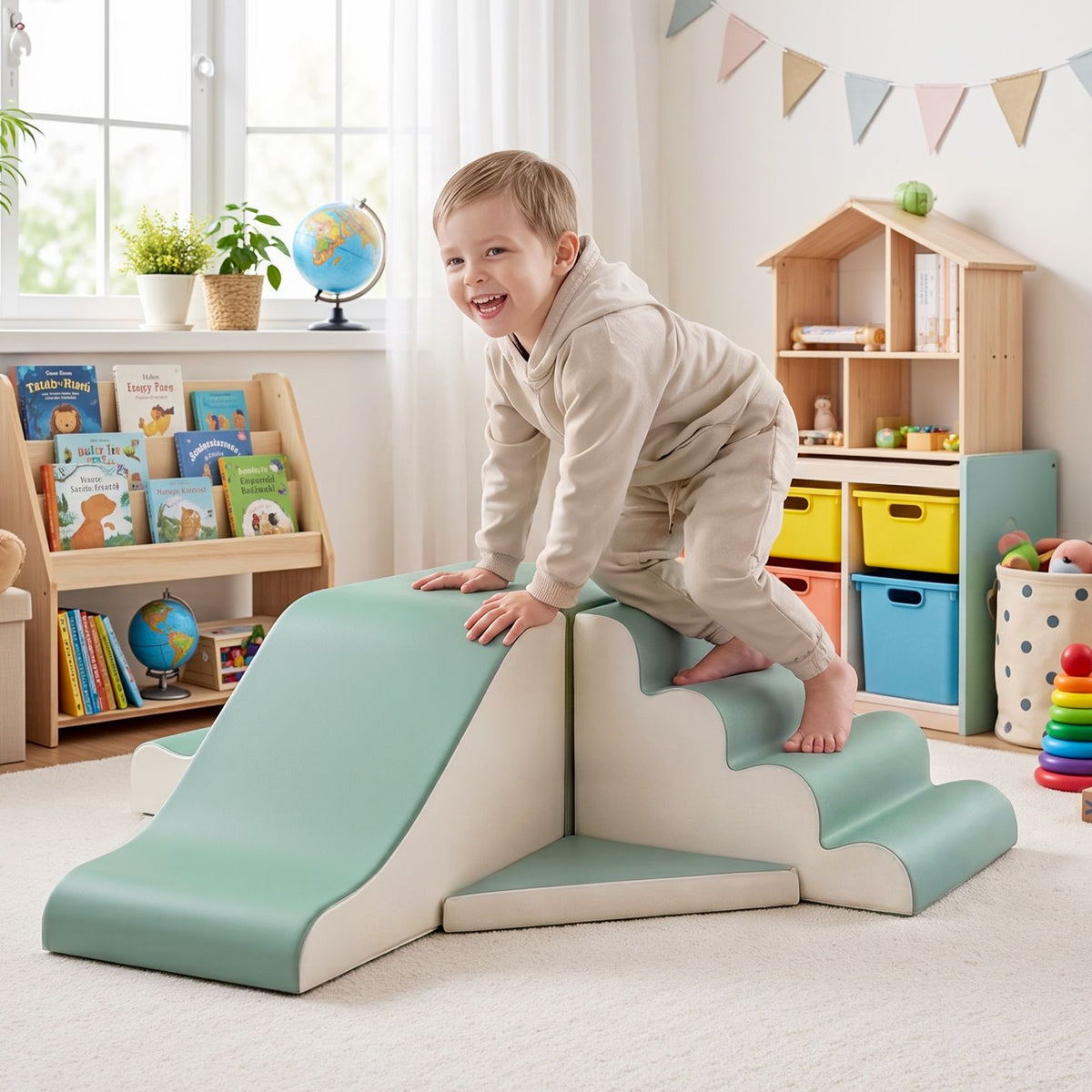 Keezi Kids Climbing Blocks 4-Piece Foam Toddler Playset Soft Indoor