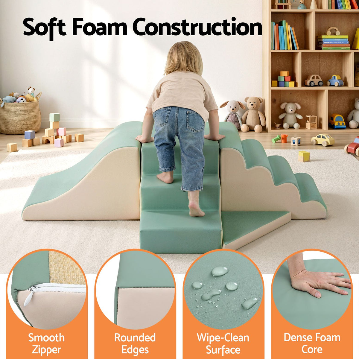 Keezi Kids Climbing Blocks 4-Piece Foam Toddler Playset Soft Indoor