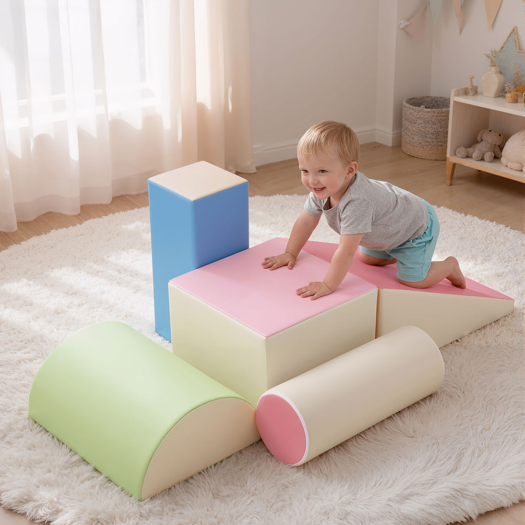 Keezi Kids Climbing Blocks 5-Piece Foam Toddler Playset Soft Indoor
