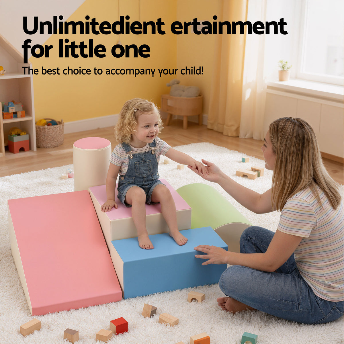 Keezi Kids Climbing Blocks 5-Piece Foam Toddler Playset Soft Indoor