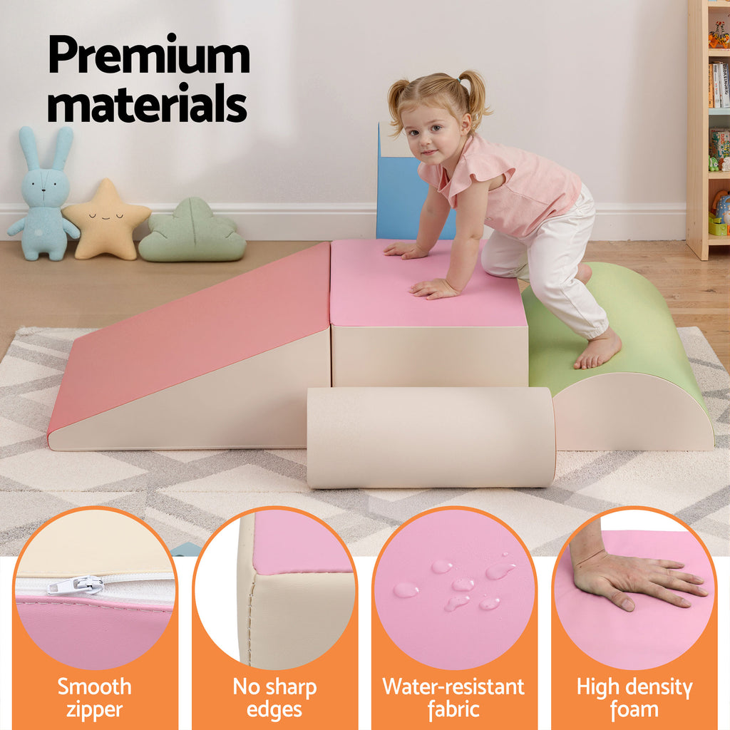 Keezi Kids Climbing Blocks 5-Piece Foam Toddler Playset Soft Indoor
