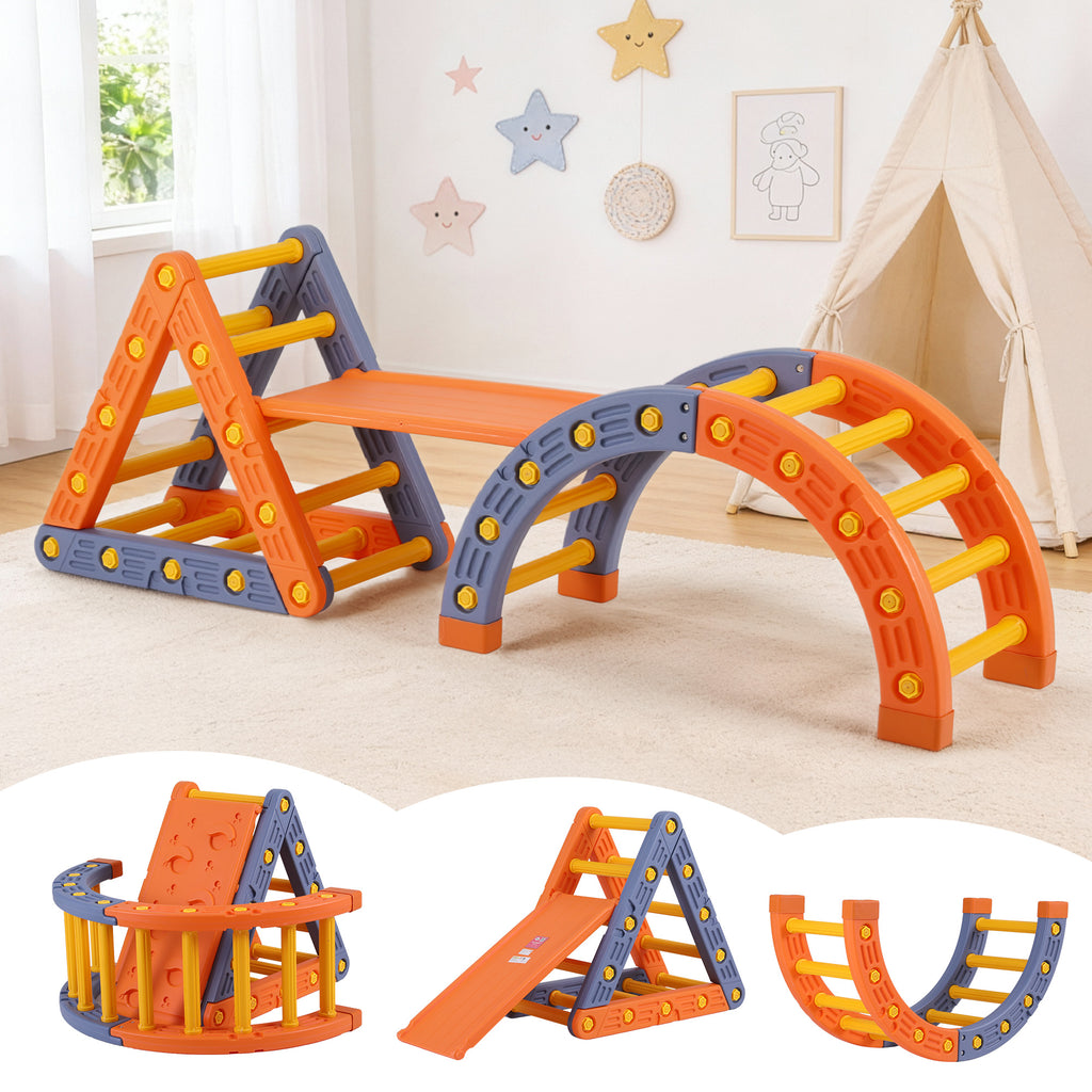 Keezi Kids Climbing Frame Set With Slide Indoor Outdoor Toddler Toys