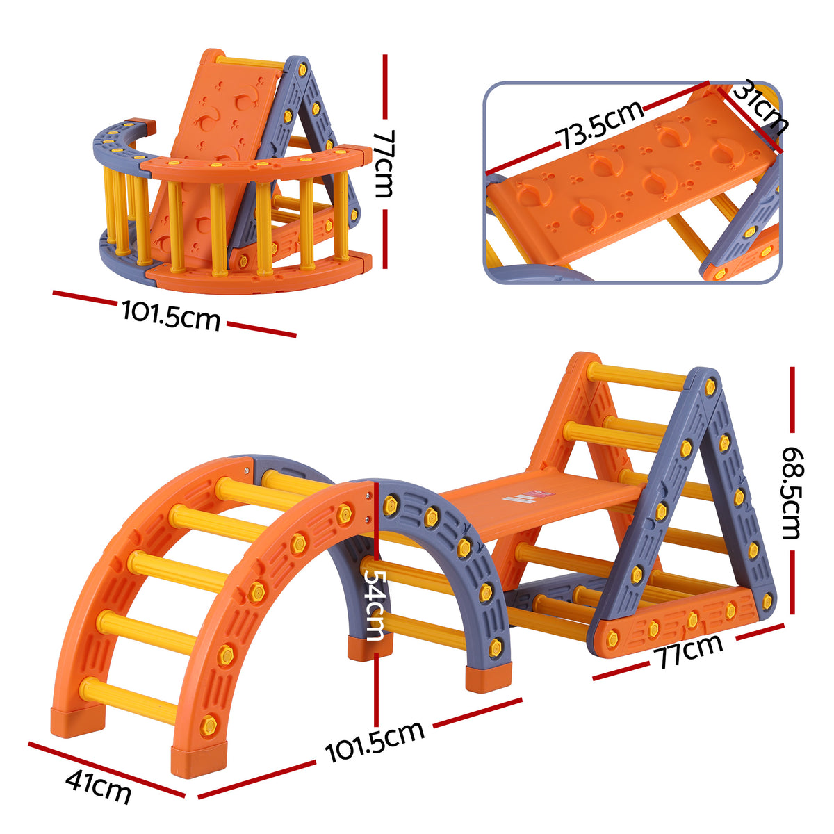 Keezi Kids Climbing Frame Set With Slide Indoor Outdoor Toddler Toys