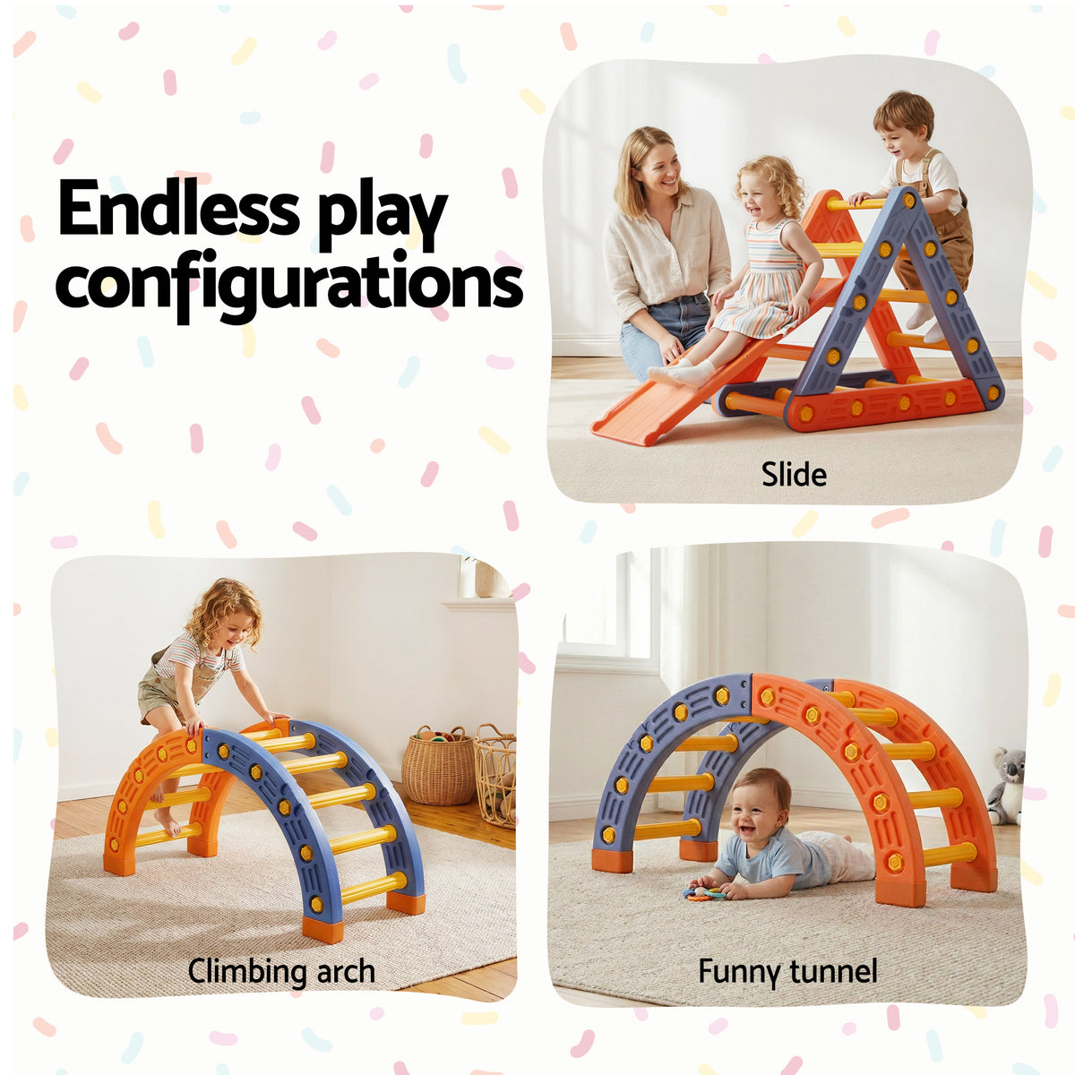Keezi Kids Climbing Frame Set With Slide Indoor Outdoor Toddler Toys