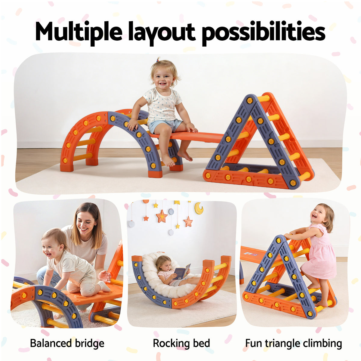 Keezi Kids Climbing Frame Set With Slide Indoor Outdoor Toddler Toys