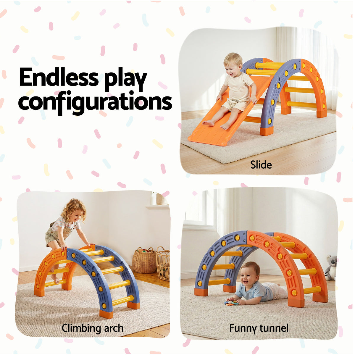 Keezi Kids Climbing Frame Set With Slide Indoor Outdoor Toddler Toys