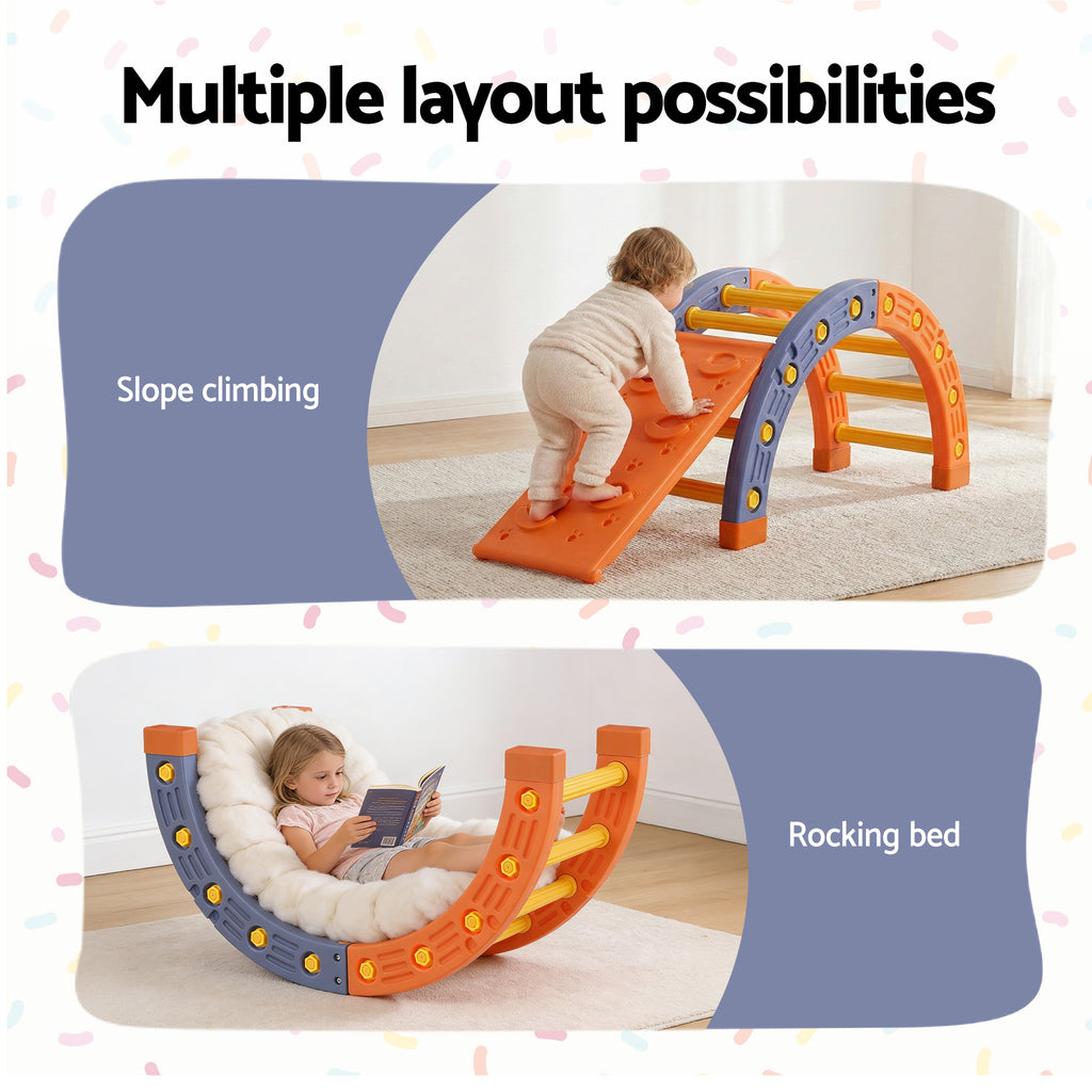 Keezi Kids Climbing Frame Set With Slide Indoor Outdoor Toddler Toys