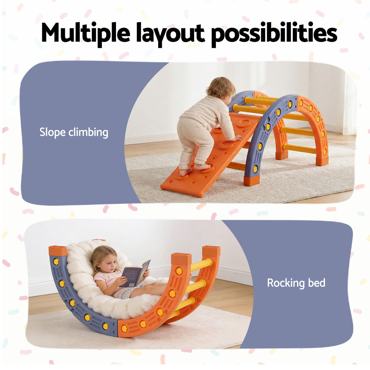 Keezi Kids Climbing Frame Set With Slide Indoor Outdoor Toddler Toys