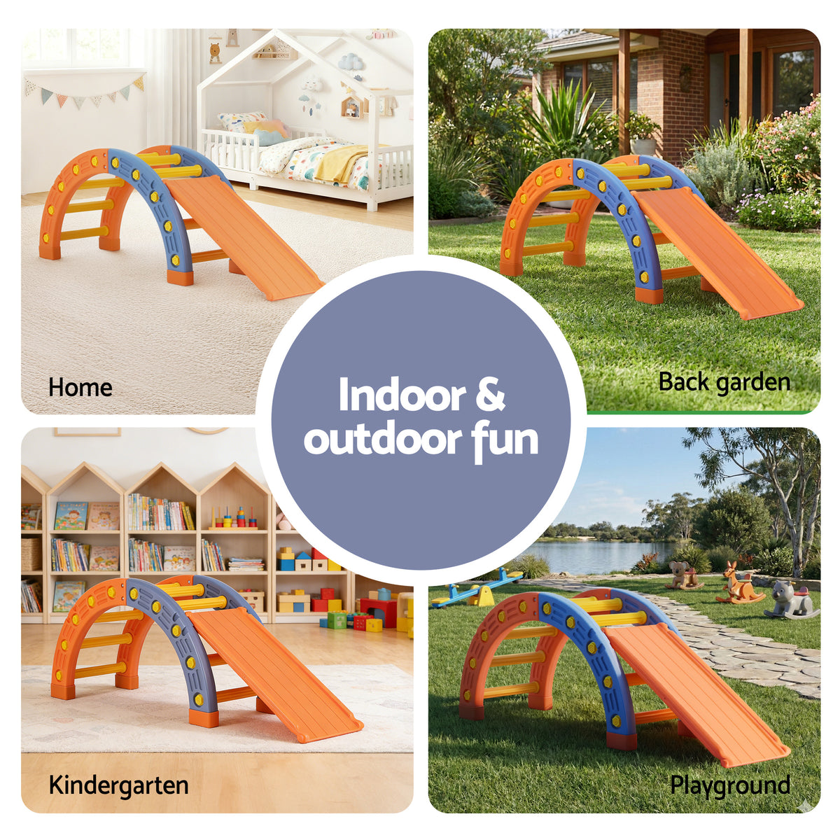 Keezi Kids Climbing Frame Set With Slide Indoor Outdoor Toddler Toys