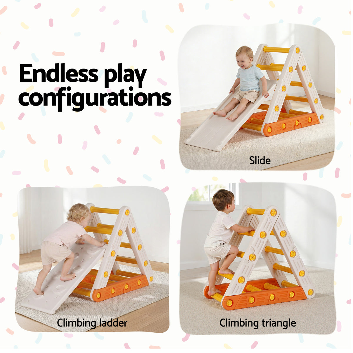 Keezi Kids Climbing Frame Set With Slide Indoor Outdoor Toddler Toys