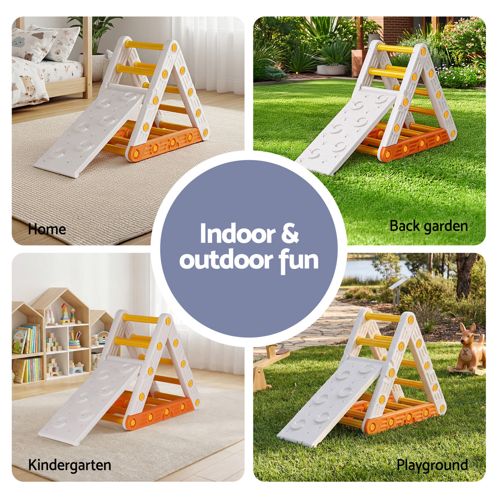 Keezi Kids Climbing Frame Set With Slide Indoor Outdoor Toddler Toys